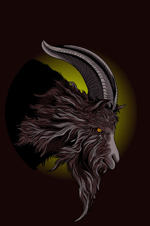 Devil goat vector illustrationのイラスト素材