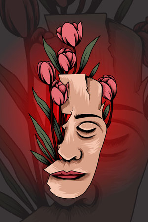 Humans flower vector illustrationのイラスト素材