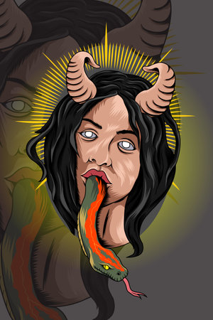 Snake tongue vector illustrationのイラスト素材