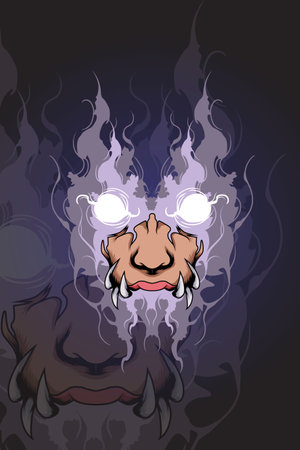 Smoke face vector illustrationのイラスト素材