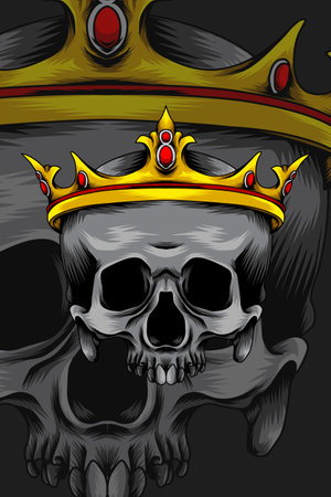 Skull king vector illustrationのイラスト素材