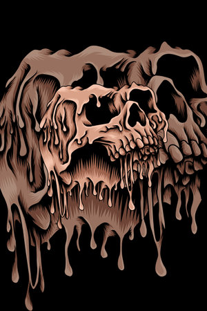 Melting skull vector illustrationのイラスト素材