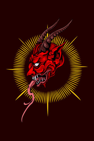 Devil mask vector illustrationのイラスト素材