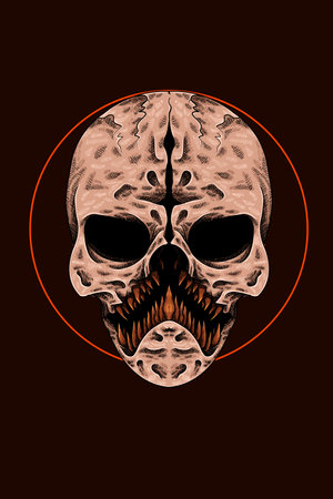 Monster skull vector illustrationのイラスト素材