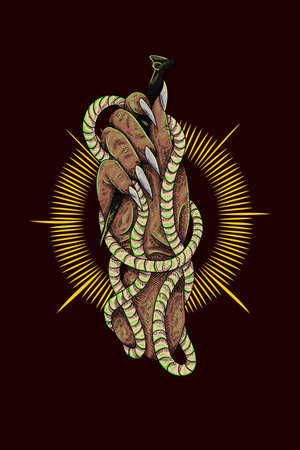 Devil hands vector illustrationのイラスト素材