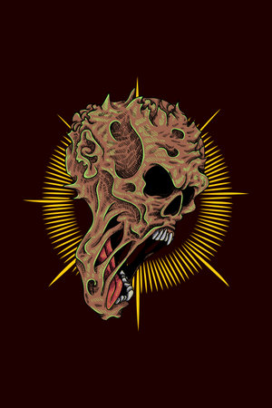 Zombie skull vector illustrationのイラスト素材