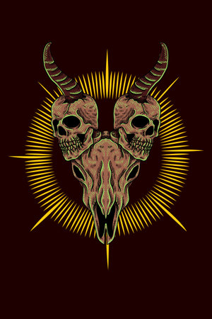 Goat skull vector illustrationのイラスト素材