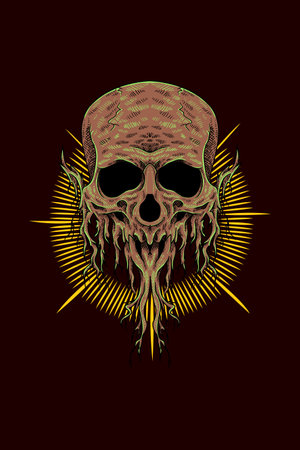 Root skull vector illustrationのイラスト素材