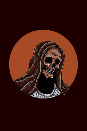 Skull with cloak vector illustrationのイラスト素材