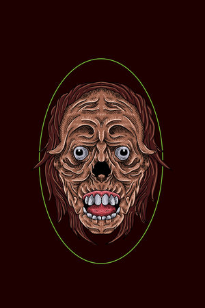 Head zombie vector illustrationのイラスト素材