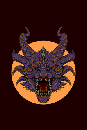 Head dragon vector illustrationのイラスト素材