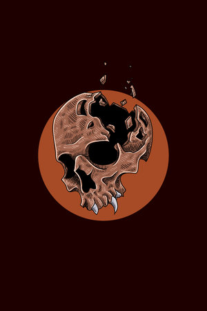 Broken skull vector illustrationのイラスト素材