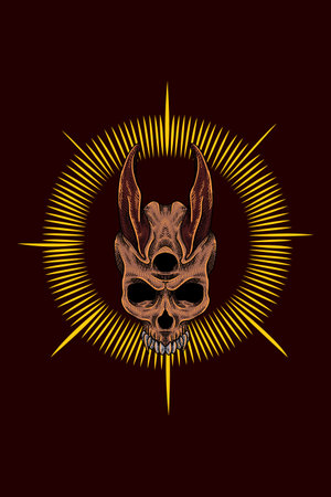 Horned skull vector illustrationのイラスト素材