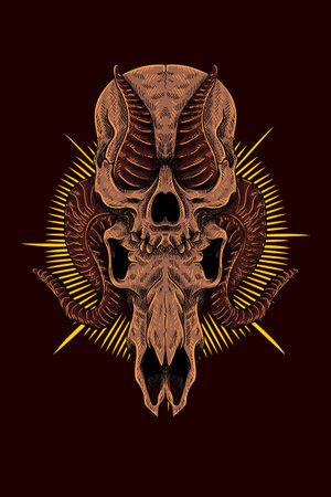 Goat skull vector illustrationのイラスト素材