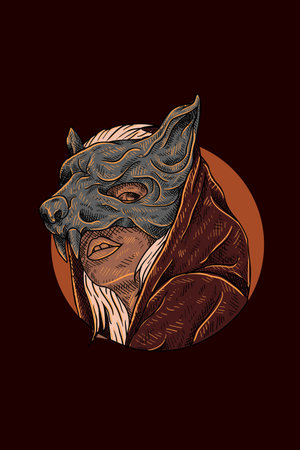 Dog mask vector illustrationのイラスト素材