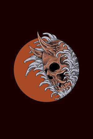 Head skull vector illustrationのイラスト素材