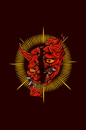 Samurai split vector illustrationのイラスト素材