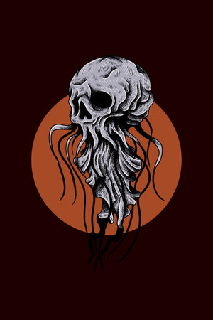 Jellyfish skull vector illustrationのイラスト素材