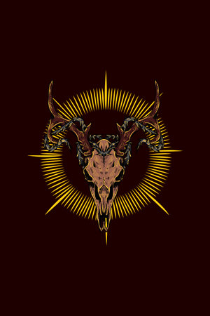 Deer with barbed wire vector illustrationのイラスト素材