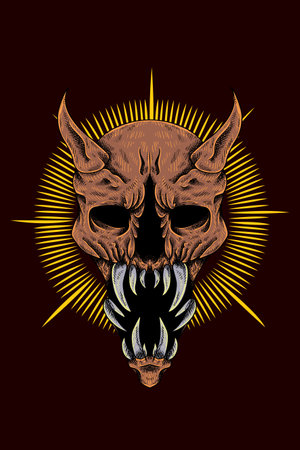 Monster skull vector illustrationのイラスト素材