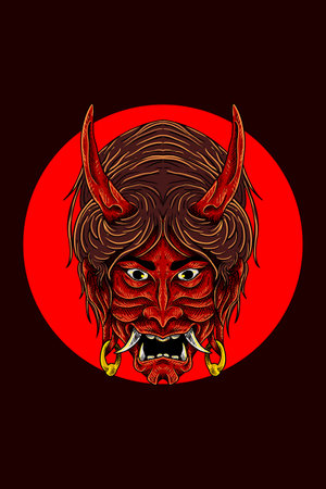 Samurai girl vector illustrationのイラスト素材