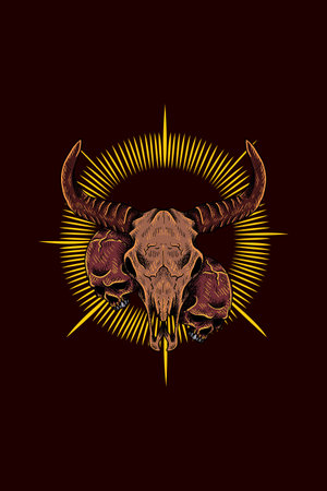 Cow skull vector illustrationのイラスト素材