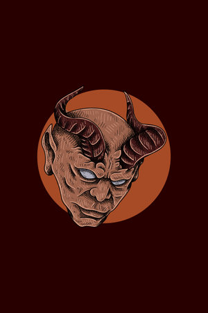 Horned man vector illustrationのイラスト素材