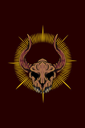 Monster dragon skull vector illustrationのイラスト素材