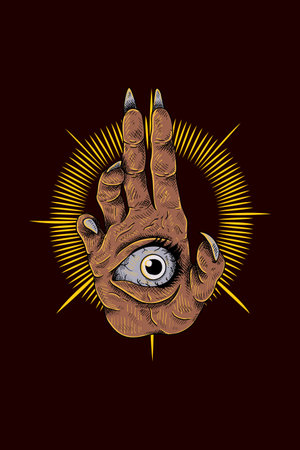 Hand with eye vector illustrationのイラスト素材