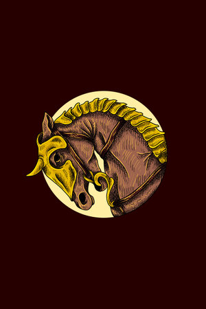 Warrior horse head vector illustrationのイラスト素材