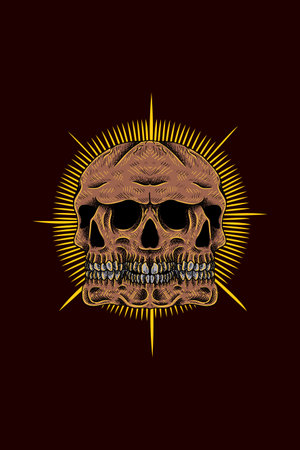 Three face skull vector illustrationのイラスト素材