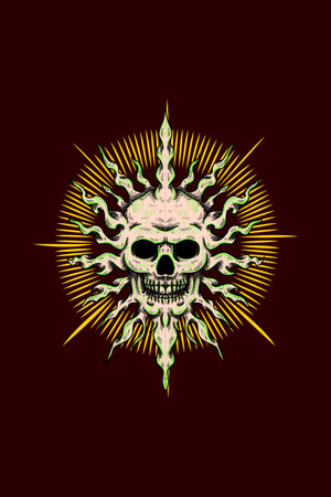 Sun head skull vector illustrationのイラスト素材