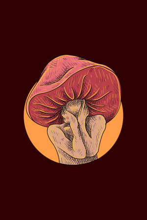 Mushroom man head vector illustrationのイラスト素材