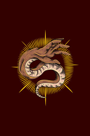 Hand with snake vector illustrationのイラスト素材