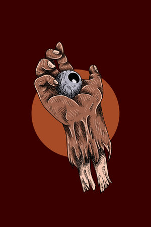 Hand with eye vector illustrationのイラスト素材