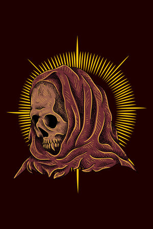 Skull with cloak vector illustrationのイラスト素材