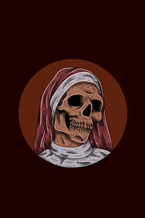 Nun head skull vector illustrationのイラスト素材