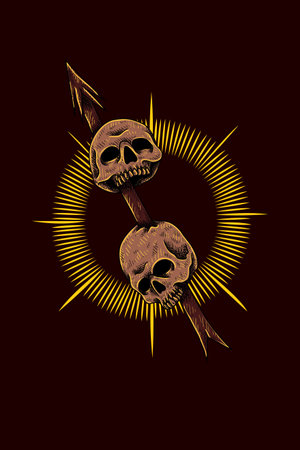 Skull with spear vector illustrationのイラスト素材