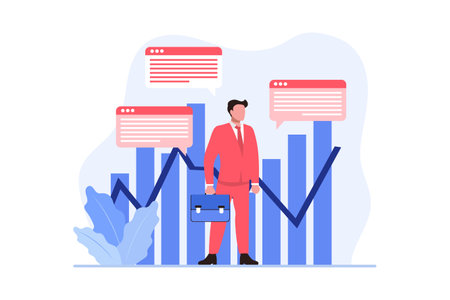 Business Analysis Flat Design Illustrationのイラスト素材