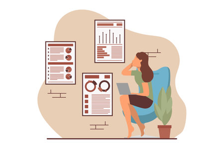 Business Analysis Flat Design Illustrationのイラスト素材