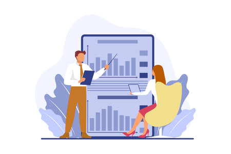 Business Presentation Flat Design Illustrationのイラスト素材