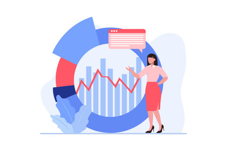 Business Presentation Flat Design Illustrationのイラスト素材