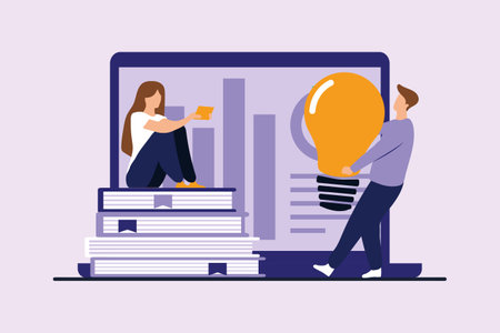 Business Analysis Flat Design Illustrationのイラスト素材