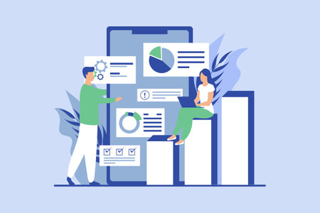 Business Discussion Flat Design Illustrationのイラスト素材