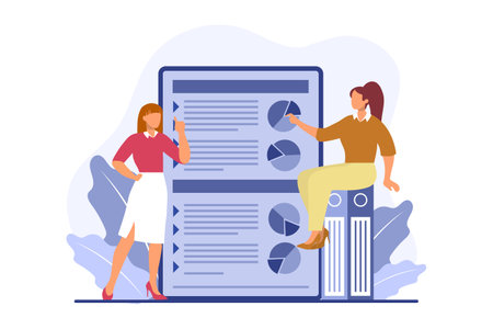 Business Discussion Flat Design Illustrationのイラスト素材