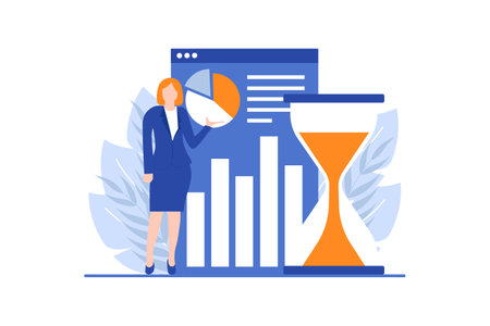 Business Presentation Flat Design Illustrationのイラスト素材