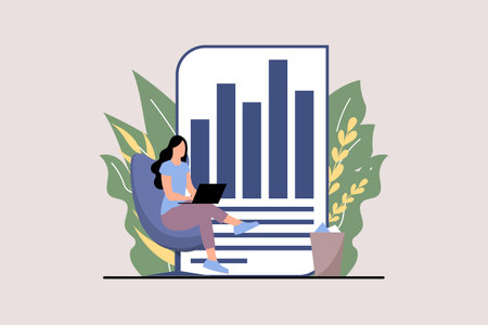 Business Analysis Flat Design Illustrationのイラスト素材
