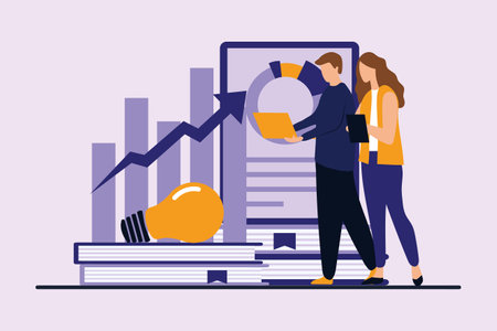 Business Analysis Flat Design Illustrationのイラスト素材