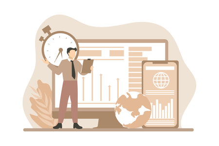 Business Presentation Flat Design Illustrationのイラスト素材