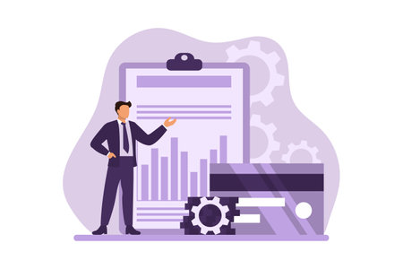 Business Presentation Flat Design Illustrationのイラスト素材